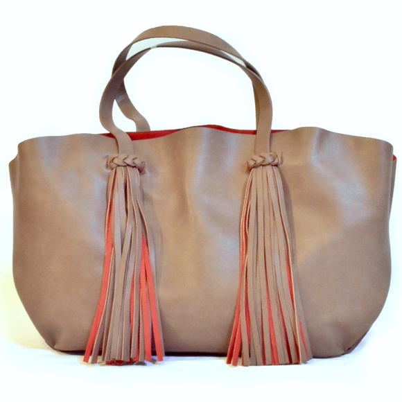 Taupe "Athena" Tote - Picture 1 of 3